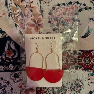 Isla Hoop Select Crimson Leather Earrings